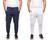 Kit 02 calças moletom masculina jogger slim fit básica lisa Azul, Branco