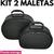 Kit 02 Maleta Frasqueira Necessaire De Luxo Para Viagem Casual Maquiagem Fashion Esmaltes Meia Lua Preto