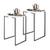 Kit 02 Mesa Lateral Canto Aparador Buffet Stan Industrial Ferro Prata Tampo Branco - Ahazzo Móveis Branco