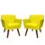 Kit 02 Poltrona Cadeira Confortável Para Sala Recepção Sala Espera Clinicas Hospital Iza Sued Amarelo