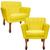 Kit 02 Poltrona Cadeira Confortável Para Sala Recepção Sala Espera Clinicas Hospital Iza Retro Sued amarelo
