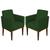 Kit 02 Poltrona Cadeira Confortável Para Sala Recepção Sala Espera Clinicas Hospital Luis Xv Sued verde
