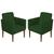 Kit 02 Poltrona Cadeira Confortável Para Sala Recepção Sala Espera Clinicas Hospital Nina Glamour Sued Verde