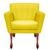 Kit 02 Poltrona Cadeira Confortável Para Salão de Beleza Barbearias Esmalterias Escritório Iza Retro Sued Amarelo
