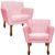 Kit 02 Poltrona Cadeira Confortável Para Salão de Beleza Barbearias Esmalterias Escritório Iza Retro Sued rosa claro