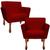 Kit 02 Poltrona Cadeira Confortável Para Salão de Beleza Barbearias Esmalterias Escritório Iza Retro Sued Vermelho