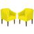 Kit 02 Poltrona Cadeira Decorativa Confortável Gran Diego Para Sala Quarto Decoração Sued Amarelo