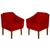 Kit 02 Poltrona Cadeira Decorativa Confortável Gran Diego Para Sala Quarto Decoração Sued Vermelho