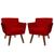 Kit 02 Poltrona Cadeira Decorativa Confortável Iza Para Sala Quarto Decoração Sued Vermelho