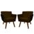 Kit 02 Poltrona Cadeira Decorativa Confortável Iza Para Sala Quarto Decoração Corino Marrom