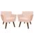 Kit 02 Poltrona Cadeira Decorativa Confortável Iza Para Sala Quarto Decoração Sued rosa claro