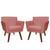 Kit 02 Poltrona Cadeira Decorativa Confortável Iza Para Sala Quarto Decoração Sued rose