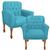 Kit 02 Poltrona Cadeira Decorativa Confortável Para Sala Quarto Decoração Recepção Clinicas Bia Sued turquesa