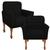 Kit 02 Poltrona Cadeira Decorativa Confortável Para Sala Quarto Decoração Recepção Clinicas Bia Corino preto