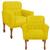 Kit 02 Poltrona Cadeira Decorativa Confortável Para Sala Quarto Decoração Recepção Clinicas Bia Sued Amarelo