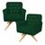 Kit 02 Poltrona Cadeira Giratória Decorativa Para Sala Estar Jantar Recepção Decoração Bia Sued Verde