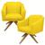 Kit 02 Poltrona Cadeira Giratória Decorativa Para Sala Estar Jantar Recepção Decoração San Diego Sued Amarelo