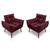 Kit 02 Poltrona Opala Decorativa Suede Bordo