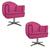 Kit 02 Poltronas Athena Base Giratória Metal Suede - ADJ Decor Pink