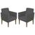 Kit 02 Poltronas Cadeira Decorativa Resistente Confortável Direto da Fábrica para Clinica Recepção Hotel Nina Glamour Suede Cinza escuro
