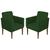 Kit 02 Poltronas Cadeira Decorativa Resistente Confortável Direto da Fábrica para Clinica Recepção Hotel Nina Glamour Suede verde musgo