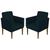 Kit 02 Poltronas Cadeira Decorativa Resistente Confortável Direto da Fábrica para Clinica Recepção Hotel Nina Glamour Suede azul marinho