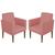 Kit 02 Poltronas Cadeira Decorativa Resistente Confortável Direto da Fábrica para Clinica Recepção Hotel Nina Glamour Suede rose