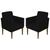 Kit 02 Poltronas Cadeira Decorativa Resistente Confortável Direto da Fábrica para Clinica Recepção Hotel Nina Glamour Corino preto