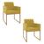 Kit 02 Poltronas Decorativa Bellinha Base de Ferro Dourado Suede - ADJ Decor Amarelo