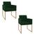 Kit 02 Poltronas Decorativa Bellinha Base de Ferro Dourado Suede - Amarena Móveis Verde