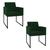 Kit 02 Poltronas Decorativa Bellinha Base de Ferro Preto Suede - ADJ Decor Verde