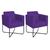 Kit 02 Poltronas Decorativas Andréia Base X Preta Sintético Roxo