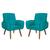 Kit 02 Poltronas Decorativas Emília Plus Suede Várias Cores - DS Estofados. Azul Turquesa