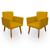 Kit 02 Poltronas Decorativas Gênesis para Sala e Quarto Pés Palito Suede Escolha Sua Cor - WeD Decor Amarelo