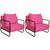 Kit 02 Poltronas Decorativas Sevilha Base de Ferro Preta Sintético Pink