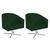 Kit 02 Poltronas DecorativasSala de Estar Recepção Luiza Base Giratória de Metal Suede - ADJ Decor Verde