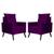 Kit 02 Poltronas Ligia Luxo Veludo Cores - DS Estofados Roxo