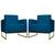 Kit 02 Poltronas Lilly Base de Metal Dourada Suede Escolha sua cor - W&ampD Decor Azul Royal