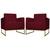 Kit 02 Poltronas Lilly Base de Metal Dourada Suede Escolha sua cor - W&ampD Decor Bordo