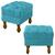 Kit 02 Puff Decorativo Sala Pequena Puf Decoração Quarto Pequeno Retro Luiz Xv 45x50 Nanda Decor Suede azul turquesa