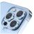 Kit 02X Película Lente Câmera Brilho Diamante Para iPhone 12 / 12 Mini - Charme Beleza e Proteção Azul-claro Diamante