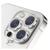 Kit 03X Película Lente Câmera Brilho Diamante Para iPhone 14 Pro / 14 Pro Max + Charme e Proteção Prata Diamante