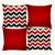 Kit 04 Almofadas Cheia Decoração Casa 45x45 Geométricas Chevron Várias Cores Vermelho 