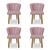 Kit 04 Cadeiras Pétala para Sala de Jantar Pés Palito Veludo Escolha sua cor - WeD Decor Rosê