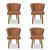 Kit 04 Cadeiras Pétala para Sala de Jantar Pés Palito Veludo Escolha sua cor - WeD Decor Terracota