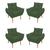 Kit 04 Cadeiras Poltronas de Luxo Opala Sala, Quarto Verde