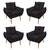 Kit 04 Cadeiras Poltronas de Luxo Opala Sala, Quarto Preto