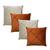 Kit 04 Capas de Almofada Suede Drapeada 45cmx45cm Decorativas Sala Quarto Sofá Terracota com bege