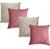 Kit 04 Capas de Almofada Suede Drapeada 45cmx45cm Decorativas Sala Quarto Sofá Rosê com bege