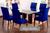 Kit 04 Capas De Cadeira Jantar Malha Com Elástico Estampadas Azul Royal
